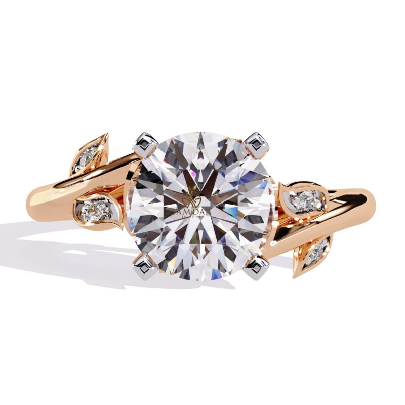Vintage Moissanite Engagement Ring Unique Gold Promise Bridal Ring Nature Inspired Art Deco Leaf Twig Vine Ring Anniversary Gifts for Women