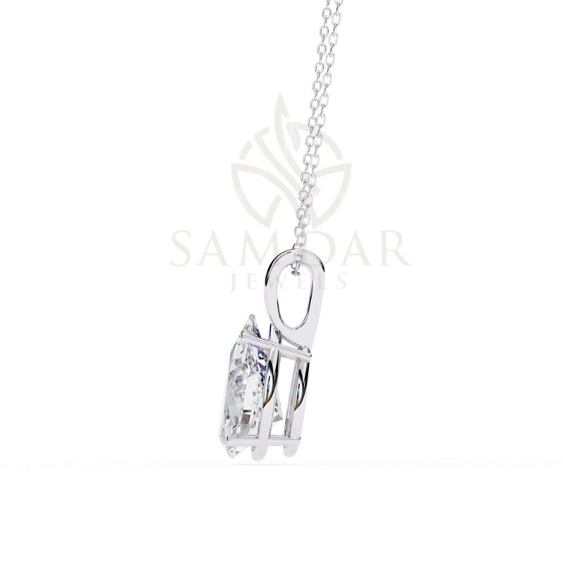 Pear Cut Moissanite Pendant Necklace Solitaire Moissanite Prong Set Jewelry Anniversary Gift Birthday Gift for Her Round 18" Link Chain - Image 7