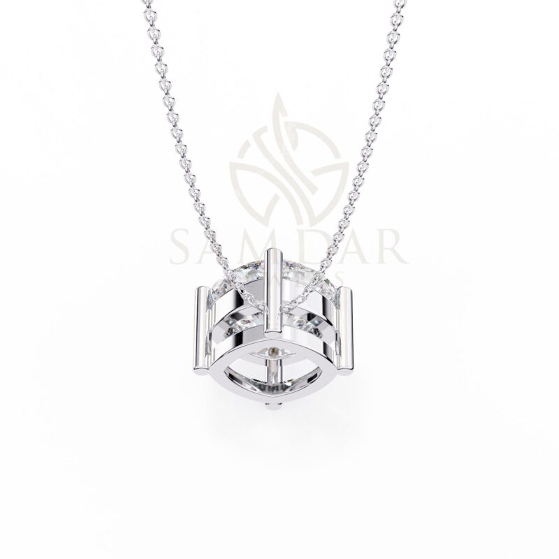 Cushion Cut Moissanite Pendant Necklace Solitaire Moissanite Tilted Set Jewelry Anniversary Gift Birthday Gift for Her 18" Link Chain - Image 8