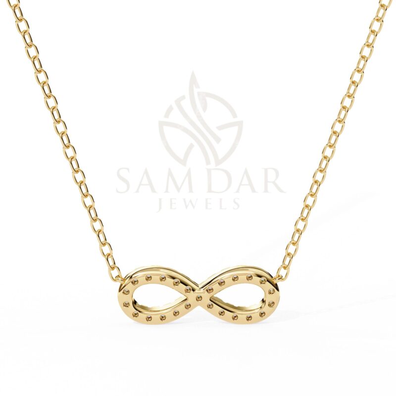 Moissanite Infinity Pendant Necklace with 18" Link Chain Minimalist Wedding Anniversary Gift For Her Eternity Infinity Symbol Pendant Women - Image 10