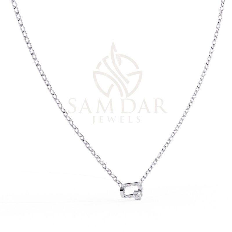 Eternity Shape Pendant Necklace with 18" Link Chain Moissanite Minimalist Wedding Anniversary Gift For Her Bound Love Symbol Pendant Women - Image 6