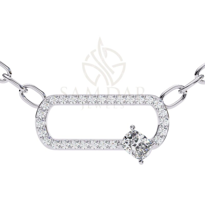 Eternity Shape Pendant Necklace with 18" Link Chain Moissanite Minimalist Wedding Anniversary Gift For Her Bound Love Symbol Pendant Women - Image 9