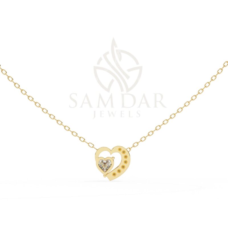Moissanite Heart Pendant Necklace with 18" Link Chain Heart Moissanite Minimalist Wedding Anniversary Gift For Her Love Symbol Pendant Women - Image 3
