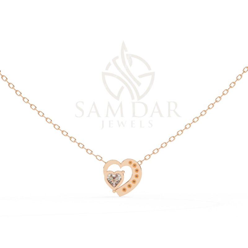Moissanite Heart Pendant Necklace with 18" Link Chain Heart Moissanite Minimalist Wedding Anniversary Gift For Her Love Symbol Pendant Women - Image 4