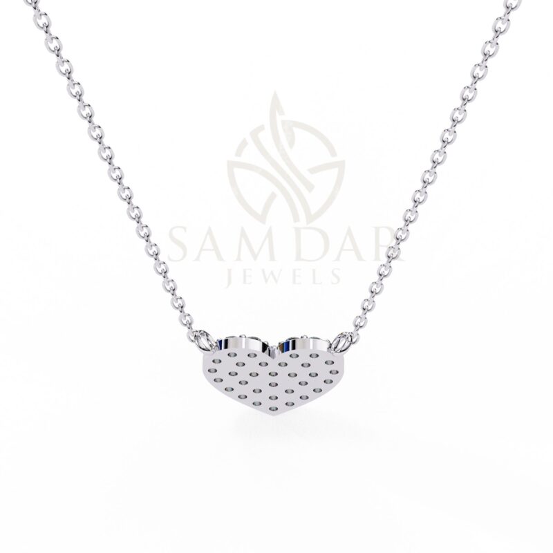 Pave Heart Pendant Necklace with 18" Link Chain Heart Diamond Minimalist Wedding Anniversary Gift For Her Love Symbol Charm Dainty Women - Image 9