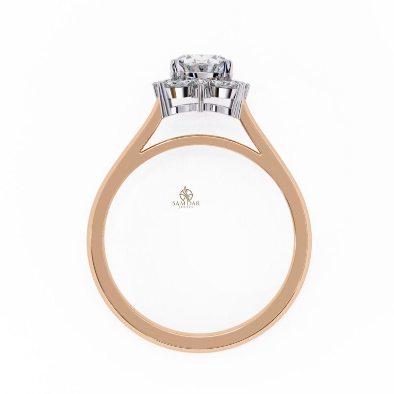 Oval Lab Grown Diamond Ring, 14k Solid Gold 1.2ctw Certified Lab Diamond Engagement Ring for Women, Solitaire Wedding Ring, Halo Wedding - Image 8