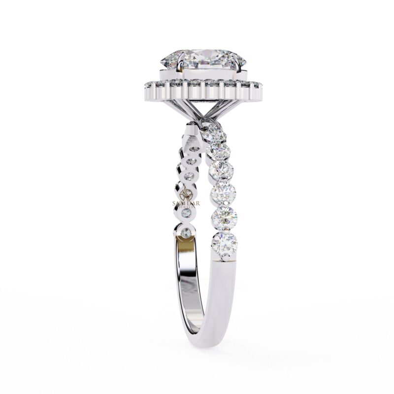 1.2ct Oval Lab Grown Diamond Ring, 14k Solid Gold Certified Lab Made Diamond Engagement Ring for Women, Solitaire Wedding Ring, Halo Wedding - Image 7