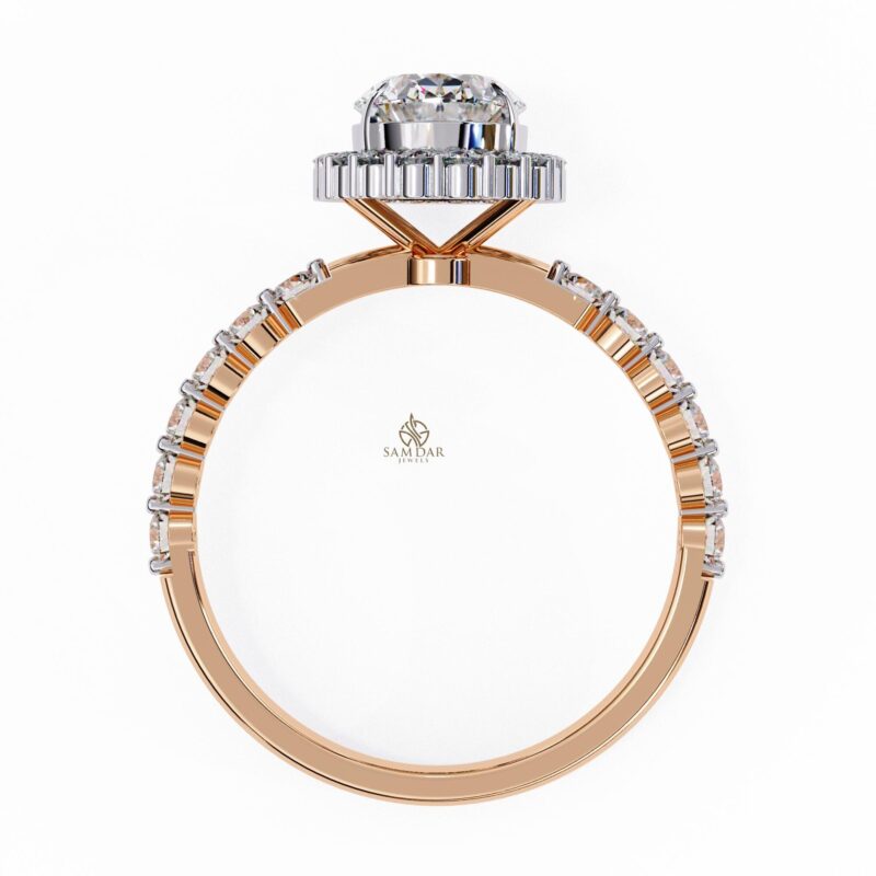 1.2ct Oval Lab Grown Diamond Ring, 14k Solid Gold Certified Lab Made Diamond Engagement Ring for Women, Solitaire Wedding Ring, Halo Wedding - Image 10