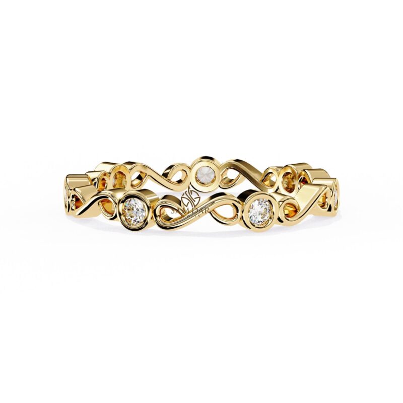 Vintage Filigree Wedding Bands Women Unique Milgrain Full Eternity Band Bridal Art Deco Anniversary Band White Gold Moissanite Band Ring - Image 4