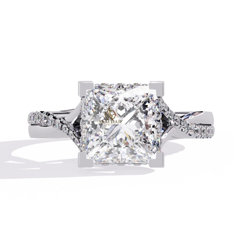 2ct Princess Cut Moissanite Engagement Ring Infinity Unique Gold Wedding Ring Dainty Diamond Bridal Ring Promise Anniversary Gift For Women - Image 2