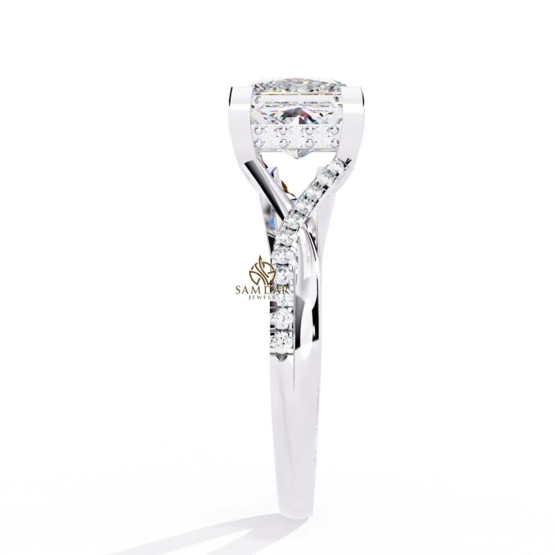 2ct Princess Cut Moissanite Engagement Ring Infinity Unique Gold Wedding Ring Dainty Diamond Bridal Ring Promise Anniversary Gift For Women - Image 8