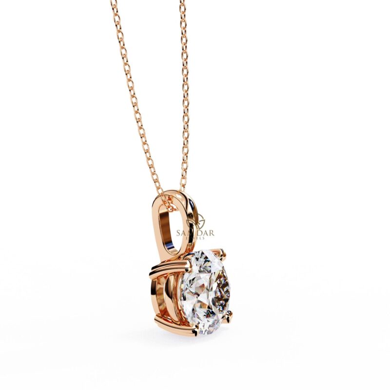 Round Moissanite Pendant Necklace Solitaire Moissanite Prong Set Jewelry Anniversary Gift Birthday Gift for Her Round 18" Link Chain Minimal - Image 3