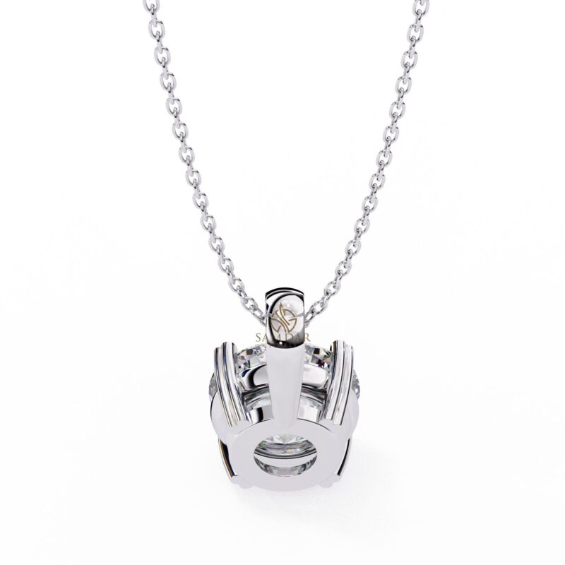 Round Moissanite Pendant Necklace Solitaire Moissanite Prong Set Jewelry Anniversary Gift Birthday Gift for Her Round 18" Link Chain Minimal - Image 7