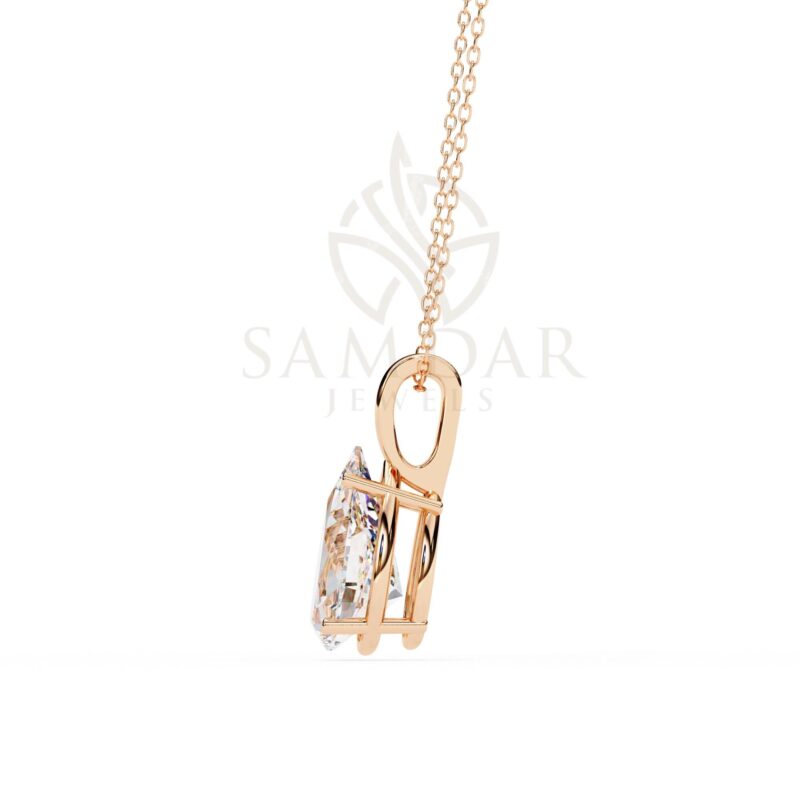 Pear Cut Moissanite Pendant Necklace Solitaire Moissanite Prong Set Jewelry Anniversary Gift Birthday Gift for Her Round 18" Link Chain - Image 6