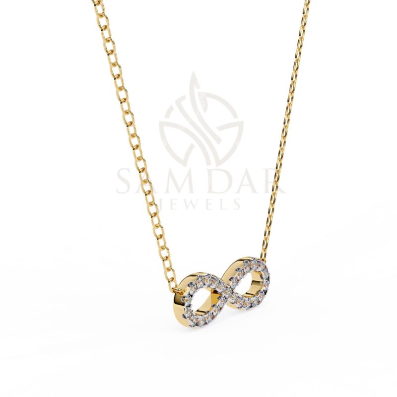Moissanite Infinity Pendant Necklace with 18" Link Chain Minimalist Wedding Anniversary Gift For Her Eternity Infinity Symbol Pendant Women - Image 7