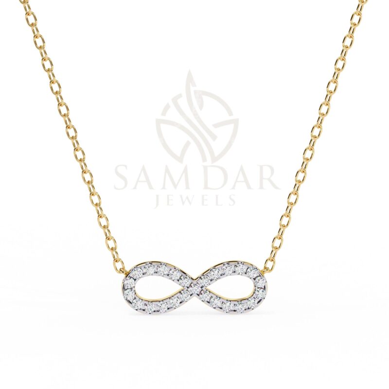 Moissanite Infinity Pendant Necklace with 18" Link Chain Minimalist Wedding Anniversary Gift For Her Eternity Infinity Symbol Pendant Women - Image 4
