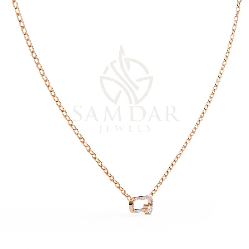 Eternity Shape Pendant Necklace with 18" Link Chain Moissanite Minimalist Wedding Anniversary Gift For Her Bound Love Symbol Pendant Women - Image 7