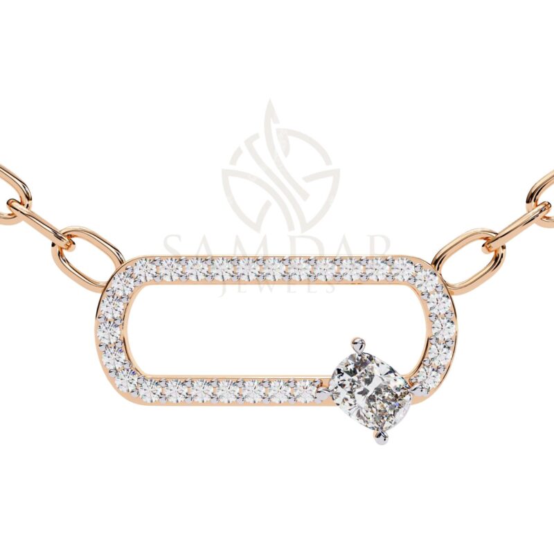 Eternity Shape Pendant Necklace with 18" Link Chain Moissanite Minimalist Wedding Anniversary Gift For Her Bound Love Symbol Pendant Women