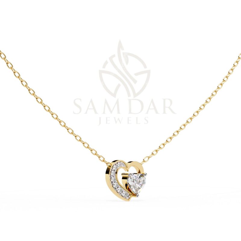 Moissanite Heart Pendant Necklace with 18" Link Chain Heart Moissanite Minimalist Wedding Anniversary Gift For Her Love Symbol Pendant Women - Image 7