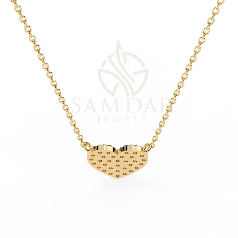 Pave Heart Pendant Necklace with 18" Link Chain Heart Diamond Minimalist Wedding Anniversary Gift For Her Love Symbol Charm Dainty Women - Image 8