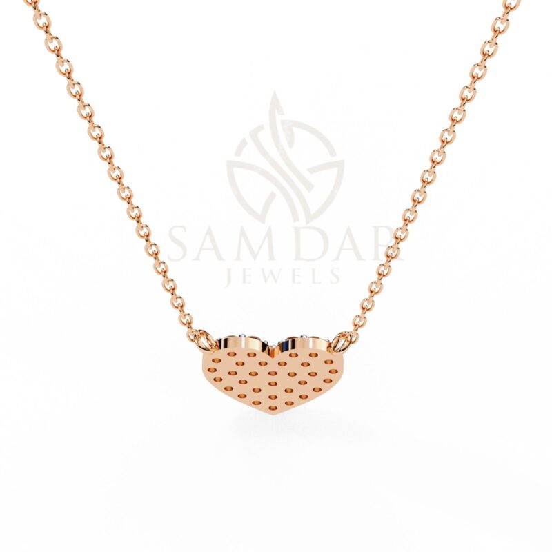 Pave Heart Pendant Necklace with 18" Link Chain Heart Diamond Minimalist Wedding Anniversary Gift For Her Love Symbol Charm Dainty Women - Image 10