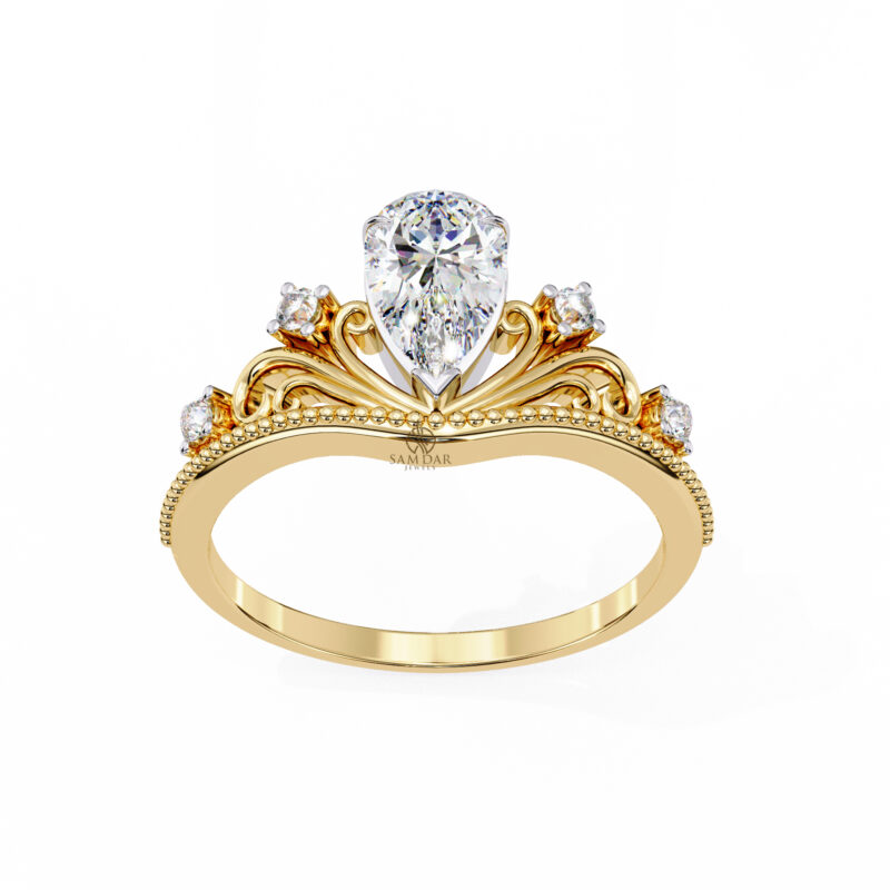 Pear Moissanite Engagement Ring For Women