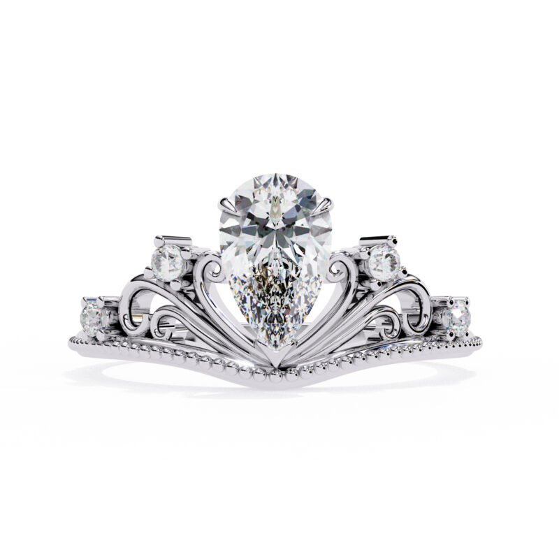 Pear Moissanite Engagement Ring For Women - Image 3