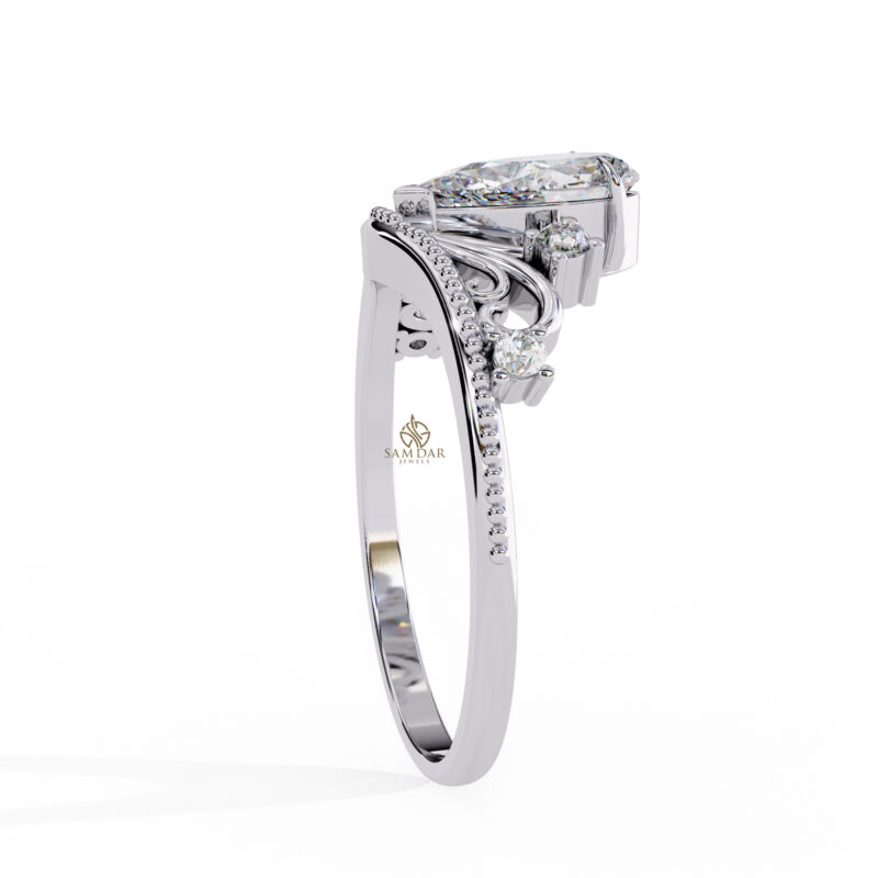 Pear Moissanite Engagement Ring For Women - Image 6