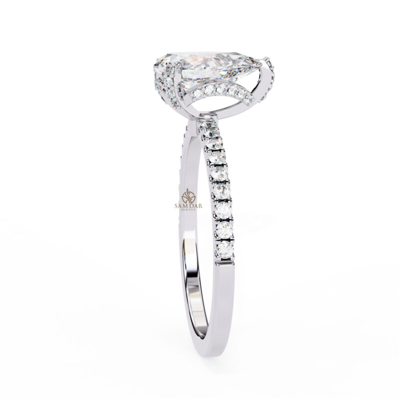Pear Moissanite Engagement Ring For Women - Image 8