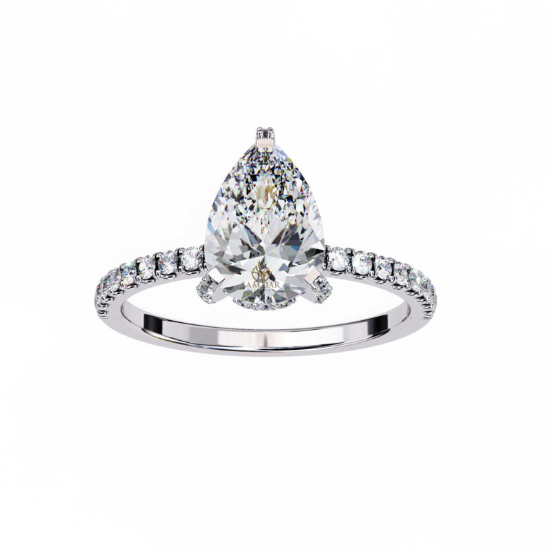 Pear Moissanite Engagement Ring For Women - Image 3