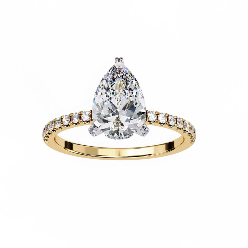 Pear Moissanite Engagement Ring For Women - Image 4