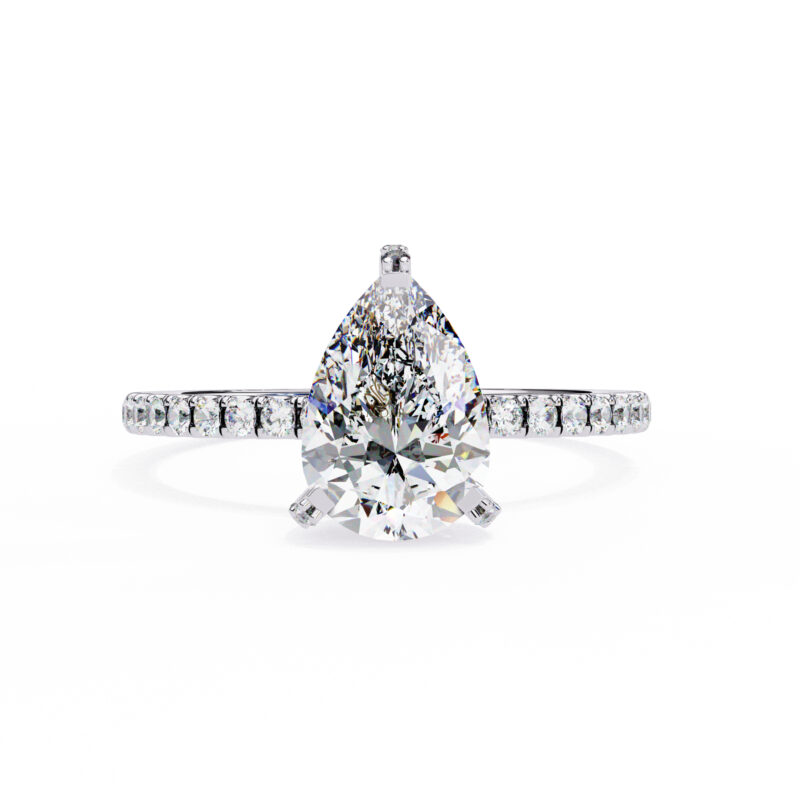 Pear Moissanite Engagement Ring For Women - Image 5