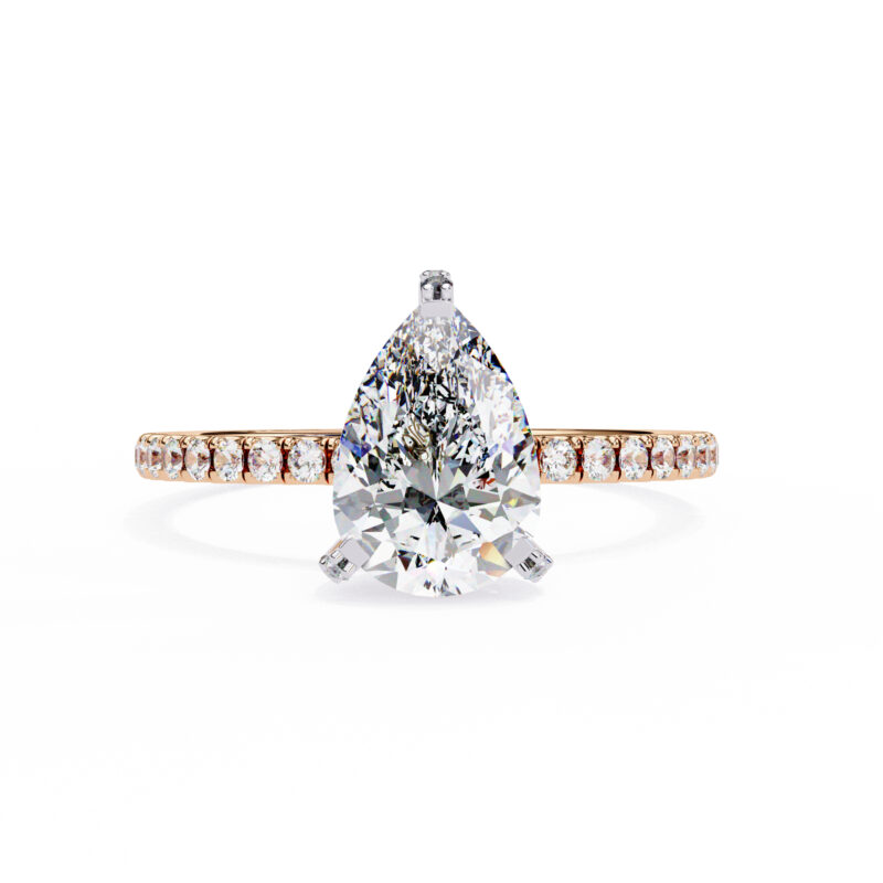 Pear Moissanite Engagement Ring For Women - Image 6