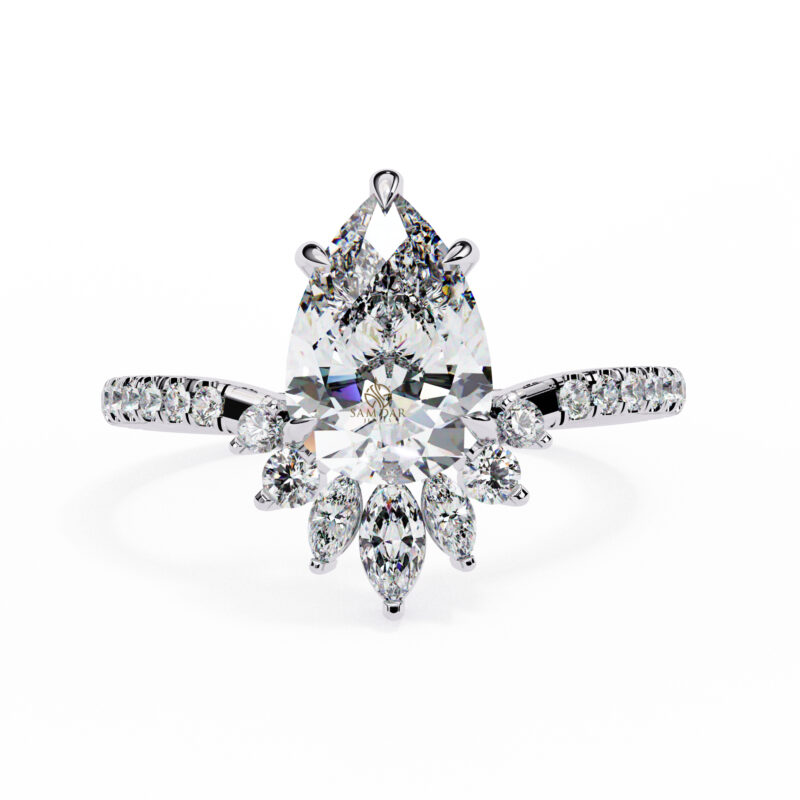 Pear Moissanite Engagement Ring For Women - Image 3