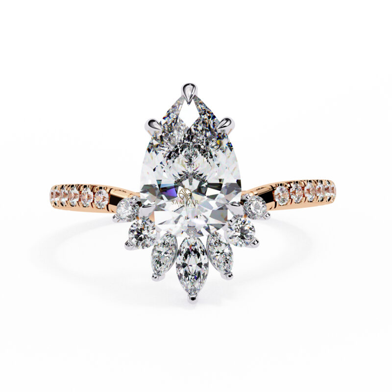 Pear Moissanite Engagement Ring For Women - Image 4