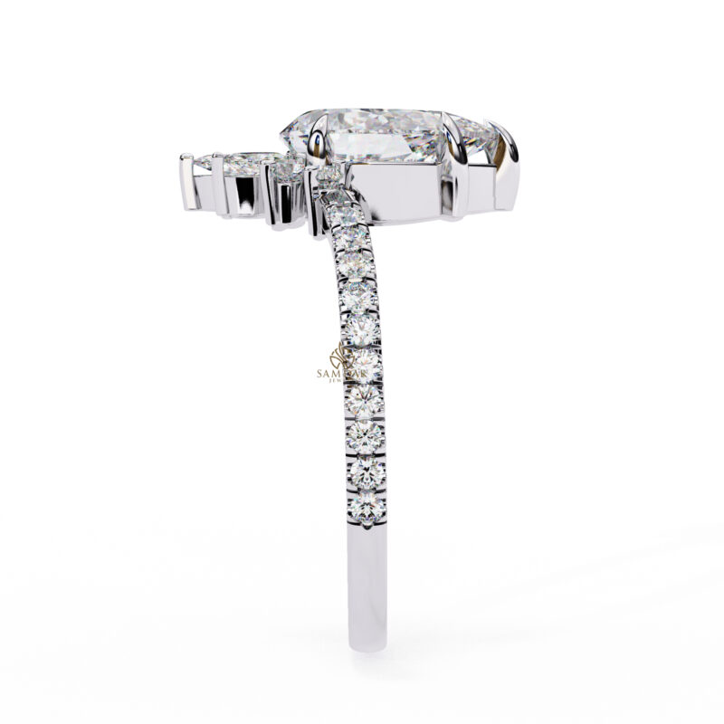 Pear Moissanite Engagement Ring For Women - Image 7