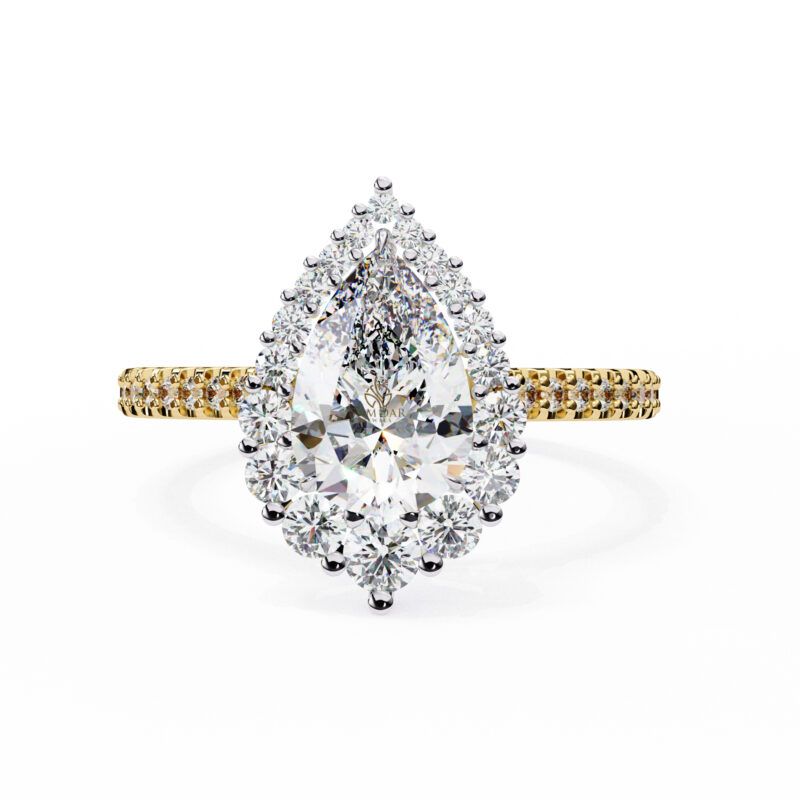 Pear Moissanite Engagement Ring For Women - Image 3