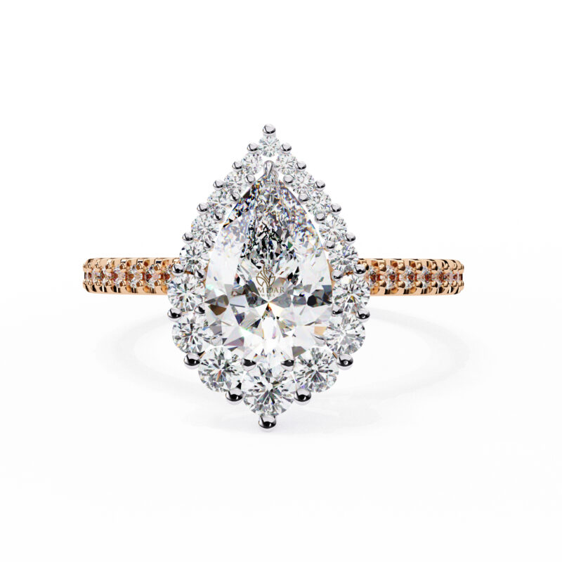 Pear Moissanite Engagement Ring For Women - Image 4