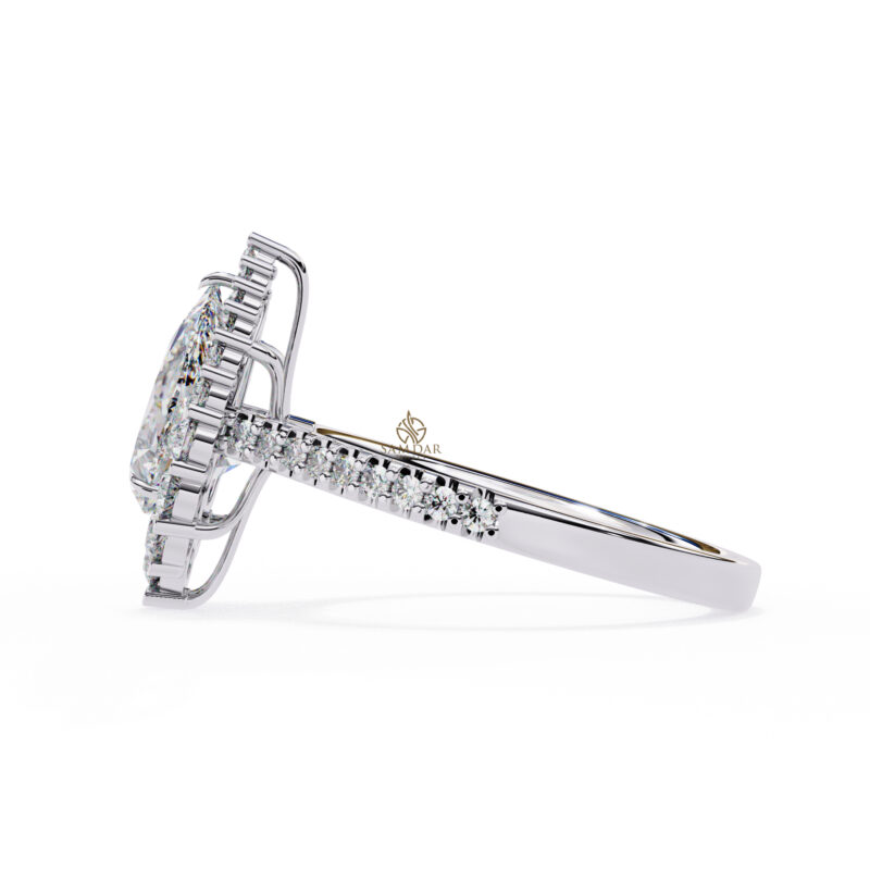 Pear Moissanite Engagement Ring For Women - Image 6