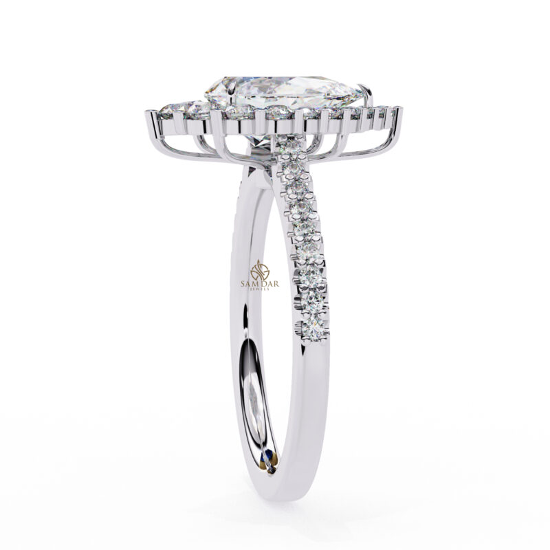 Pear Moissanite Engagement Ring For Women - Image 7