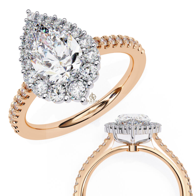 Pear Moissanite Engagement Ring For Women - Image 10