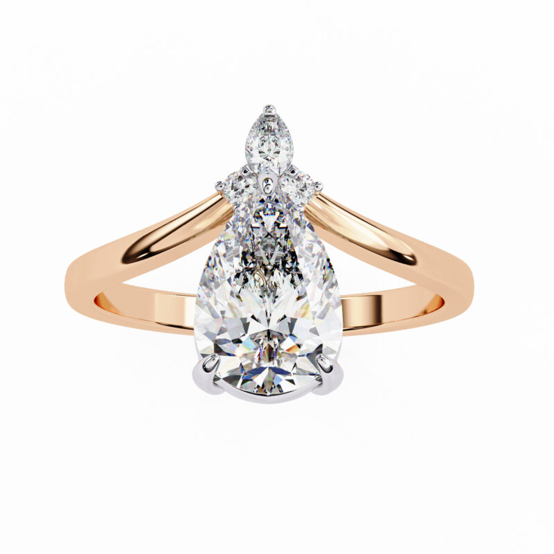 Pear Moissanite Engagement Ring For Women - Image 8