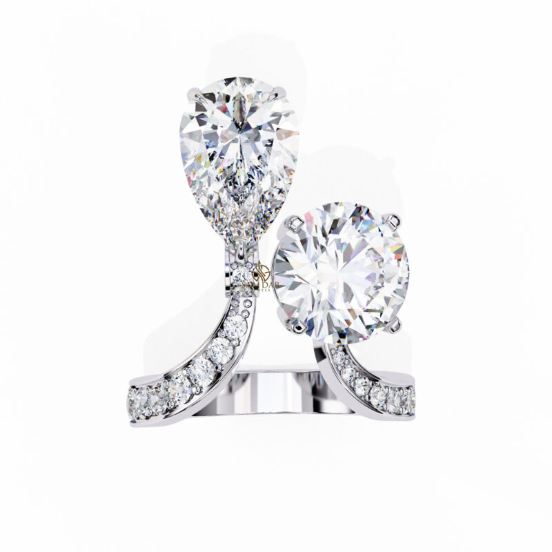 Pear, Round Moissanite Engagement Ring For Women - Image 11