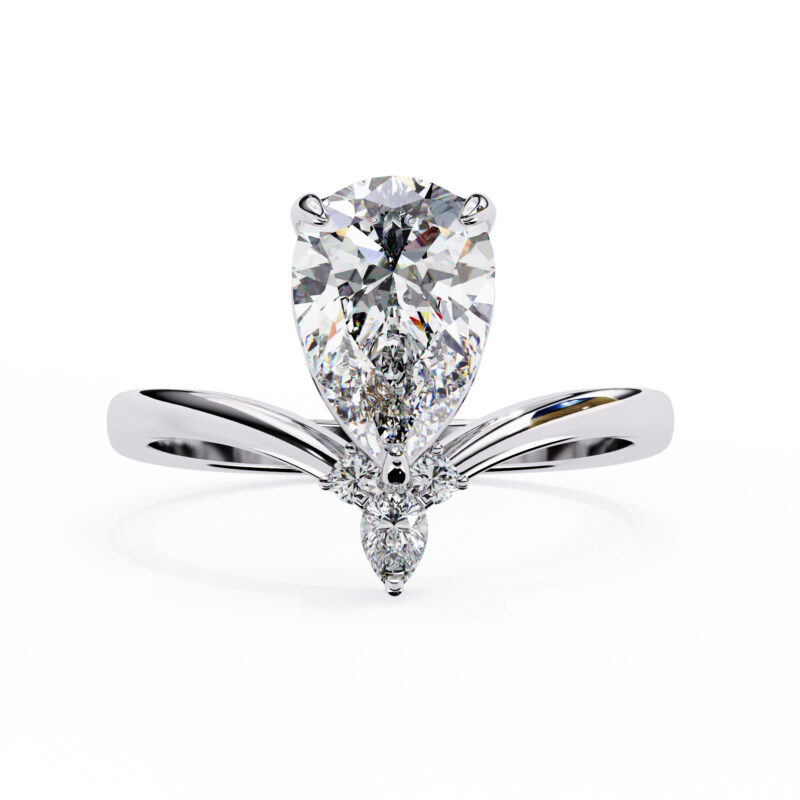 Pear Moissanite Engagement Ring For Women - Image 3