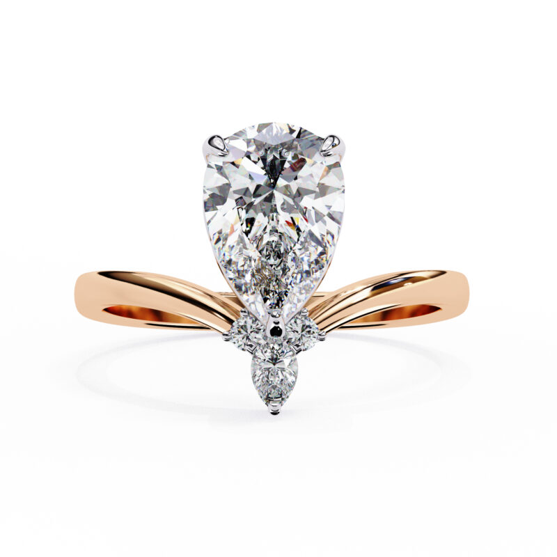 Pear Moissanite Engagement Ring For Women - Image 4