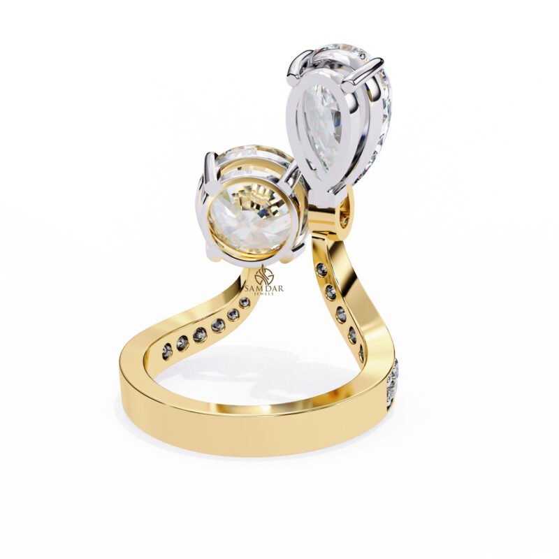 Pear, Round Moissanite Engagement Ring For Women - Image 4