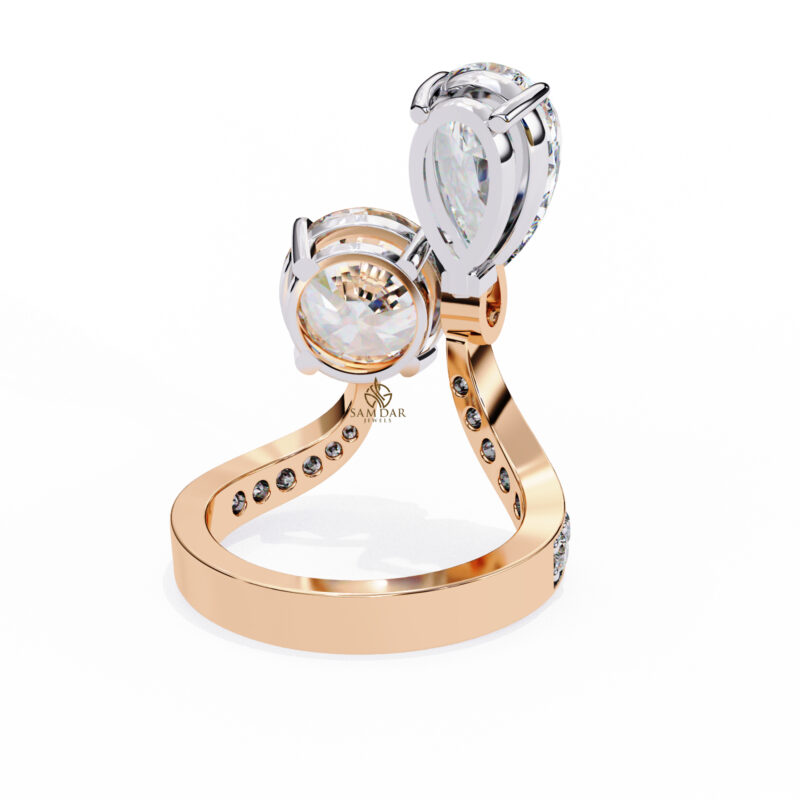 Pear, Round Moissanite Engagement Ring For Women - Image 6
