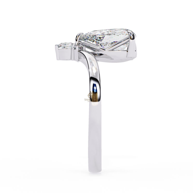 Pear Moissanite Engagement Ring For Women - Image 6