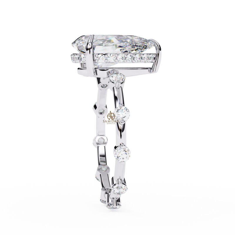 Pear Moissanite Engagement Ring For Women - Image 9