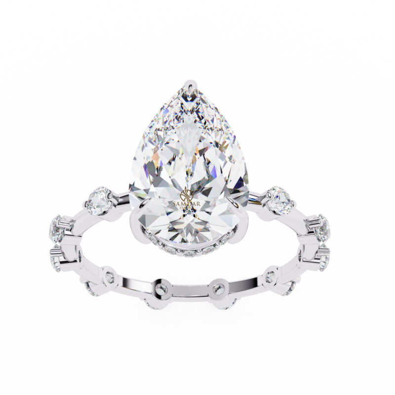 Pear Moissanite Engagement Ring For Women - Image 11